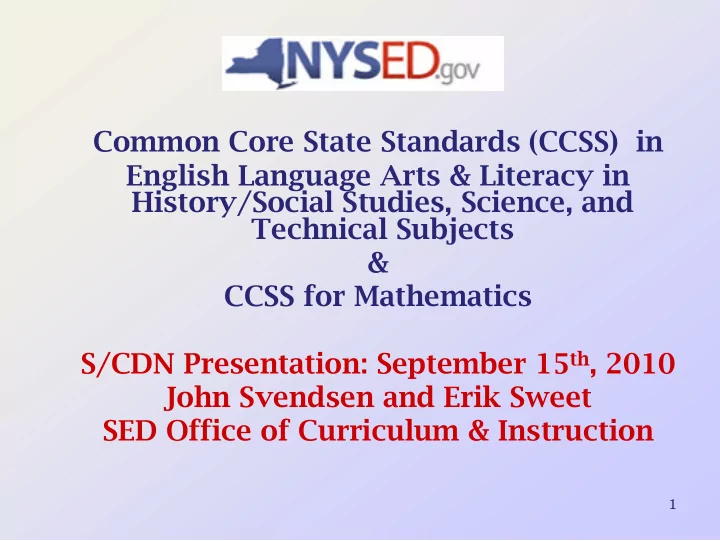 common core state standards ccss in english language arts