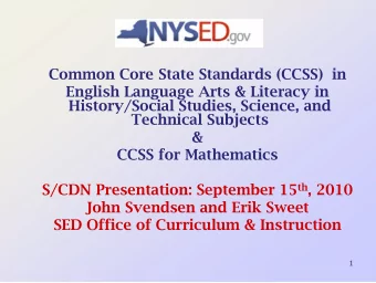 Common Core State Standards (CCSS)  in  English Language Arts &amp; Literacy in  History/Social