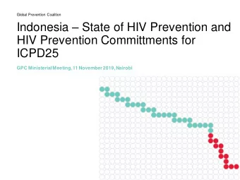 Indonesia  State of HIV Prevention and  HIV Prevention Committments for  ICPD25  GPC Ministerial