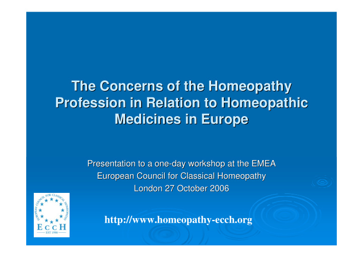 the concerns of the homeopathy the concerns of the