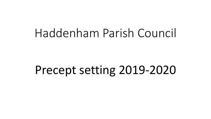 haddenham parish council precept setting 2019 2020