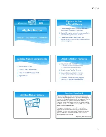 Algebra  Nation          University  of  Florida  and  Study  Edge.