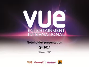 Noteholder presentation  Q4 2014  25 March 2015  Important information  IMPORTANT: You must read