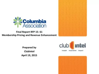 Prepared by  ClubIntel  April 19, 2015  Index  Study Methodology and Sample Plan  3  Overarching