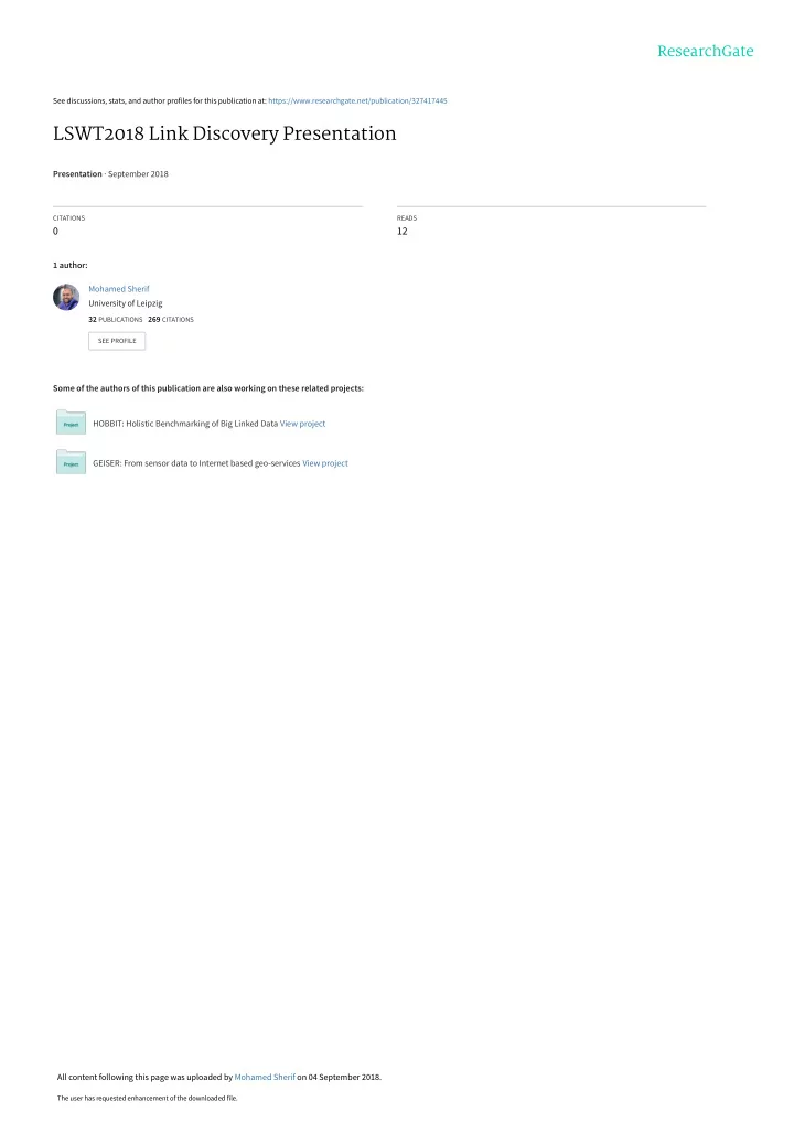 lswt2018 link discovery presentation