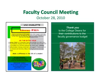 Faculty  Council  Meeting Faculty  Council  Meeting  y  y  g  g October  28,