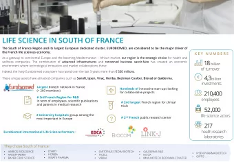 LIFE SCIENCE IN SOUTH OF FRANCE  The South of France Region and its largest European dedicated