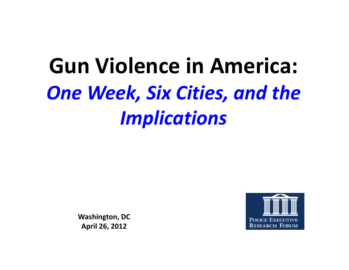 gun violence in america