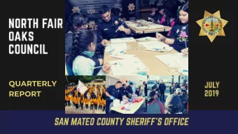 QUARTERLY  REPORT  APRIL - JUNE 2019  &quot;This Staff report will update  the North Fair Oaks