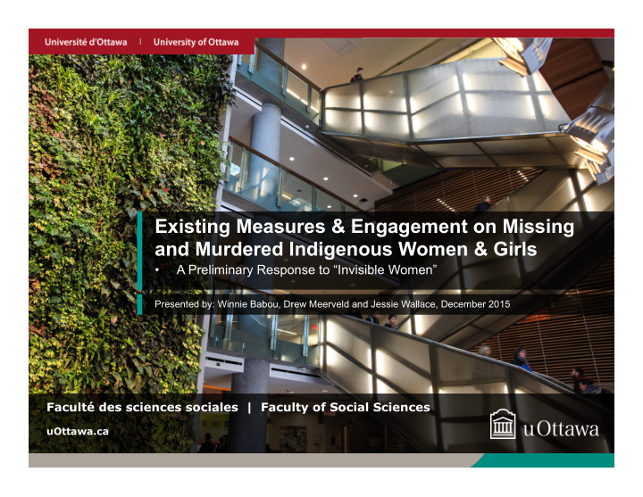 existing measures amp engagement on missing and murdered
