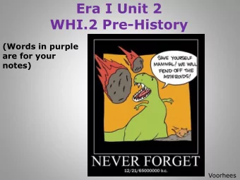 WHI.2 Pre-History  (Words in purple  are for your  notes)  Voorhees  WHI.2 The student will apply