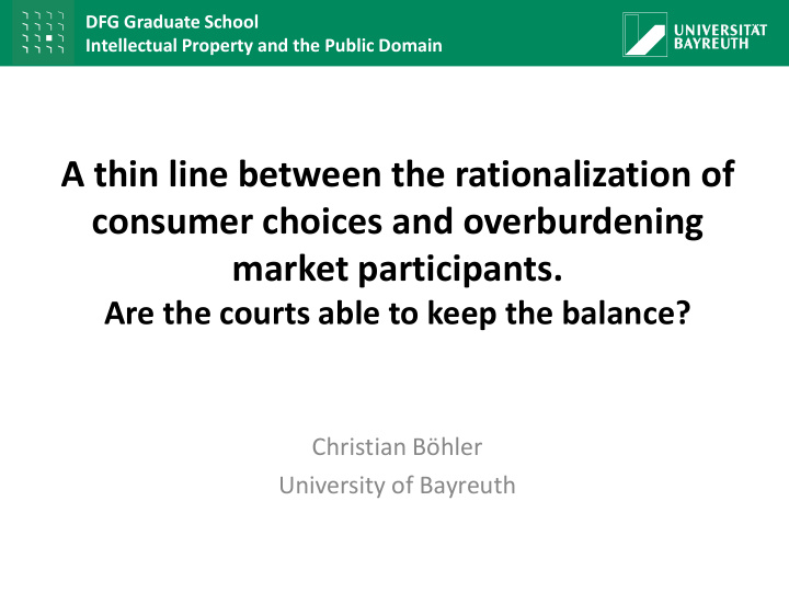 consumer choices and overburdening