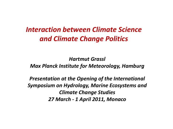 interaction between climate science