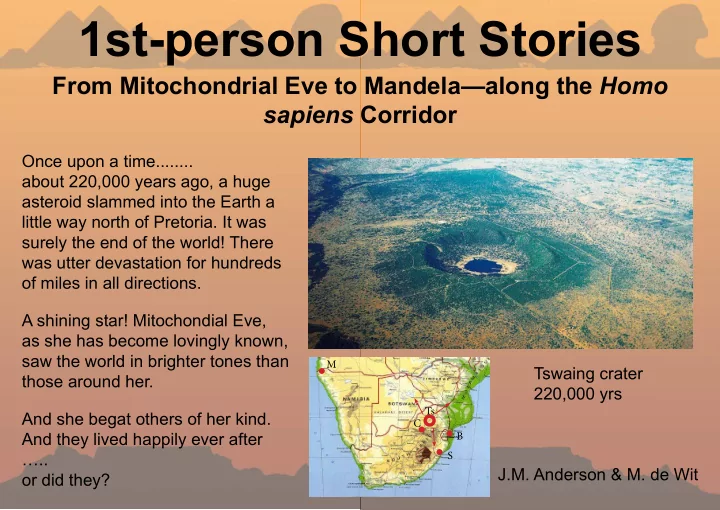1st person short stories