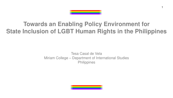 state inclusion of lgbt human rights in the philippines