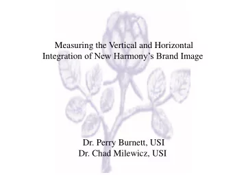 Measuring the Vertical and Horizontal Integration of New Harmonys Brand Image  Dr. Perry