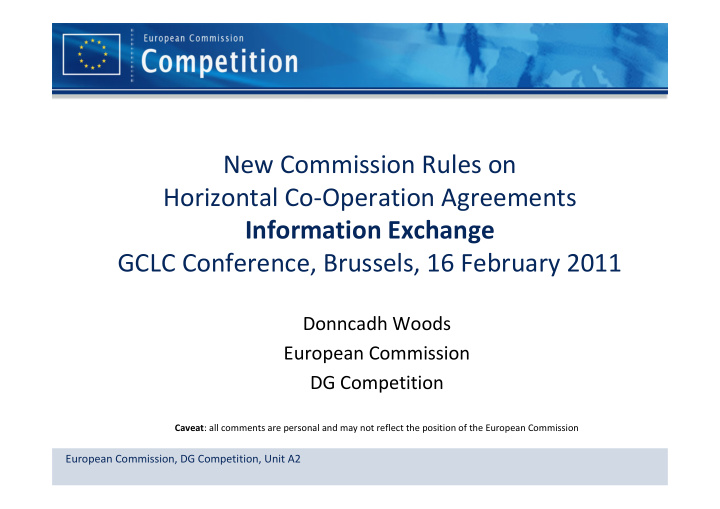 new commission rules on horizontal co operation