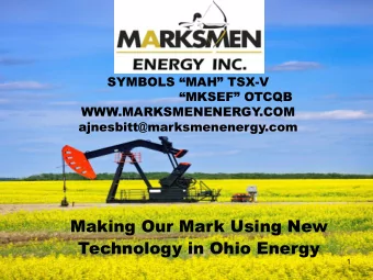 Making Our Mark Using New  Technology in Ohio Energy  1  DISCLAIMER  The material contained in this