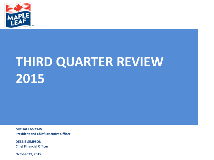 third quarter review