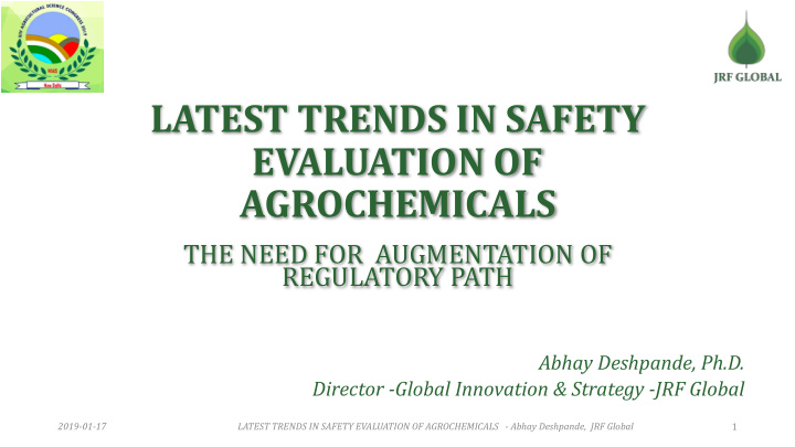 latest trends in safety evaluation of agrochemicals