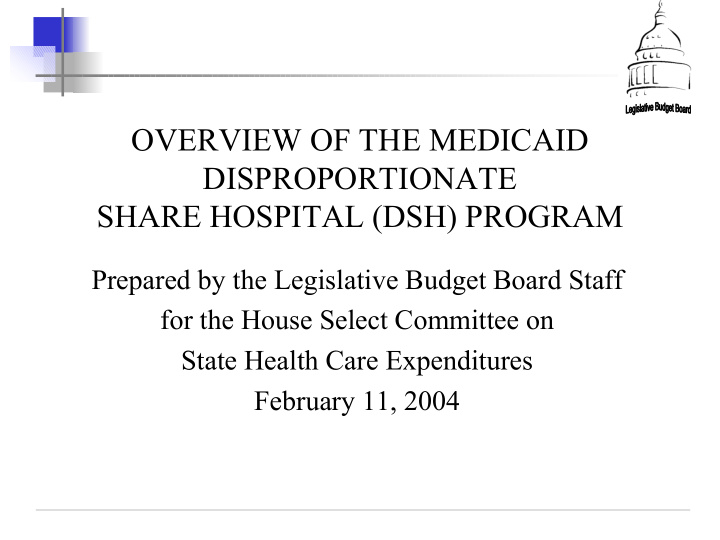 overview of the medicaid disproportionate share hospital