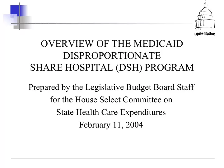 overview of the medicaid disproportionate share hospital