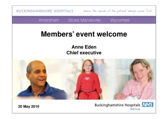 M  Members event welcome  b    t  l  A  Anne Eden  Ed  Chief executive  Date here  20 May