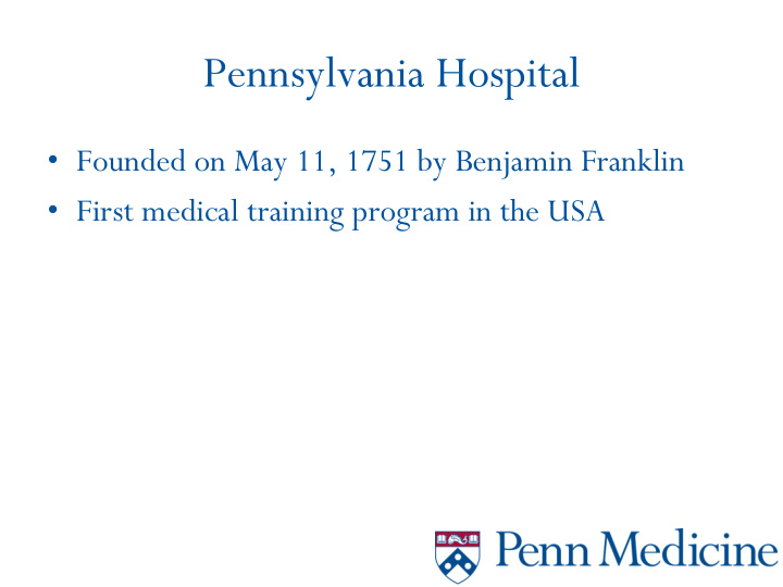 pennsylvania hospital