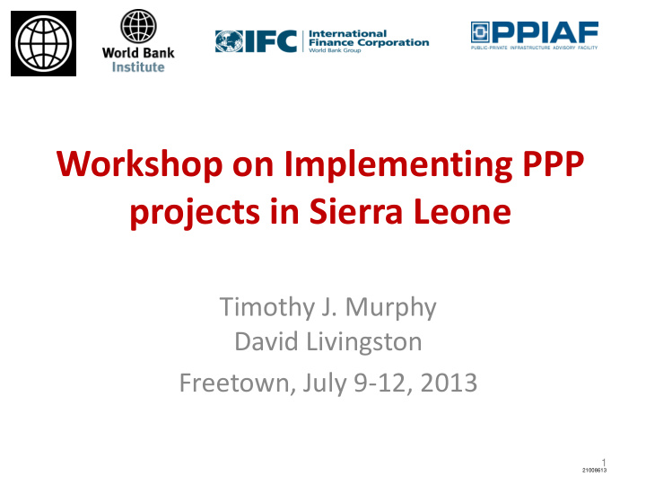 workshop on implementing ppp projects in sierra leone