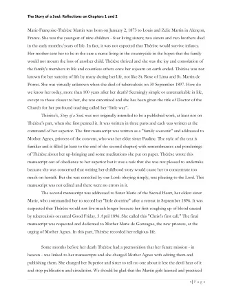 Marie-Franoise-Thrse Martin was born on January 2, 1873 to Louis and Zelie Martin in