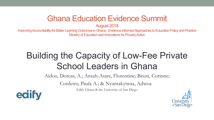 building the capacity of low fee private school leaders