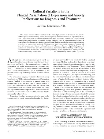 A  lthough cross-national epidemiologic research has  tive in some way. However, psychiatry itself