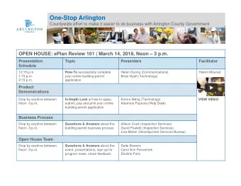 One-Stop Arlington  Countywide effort to make it easier to do business with Arlington County