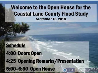 Coastal Lane County Flood Study  Coastal Lane County Flood Study  September 18, 2018  September 18,