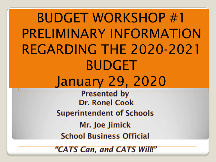 budget workshop 1