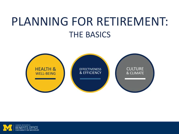 planning for retirement