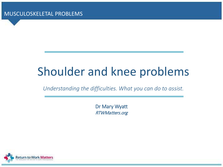 shoulder and knee problems