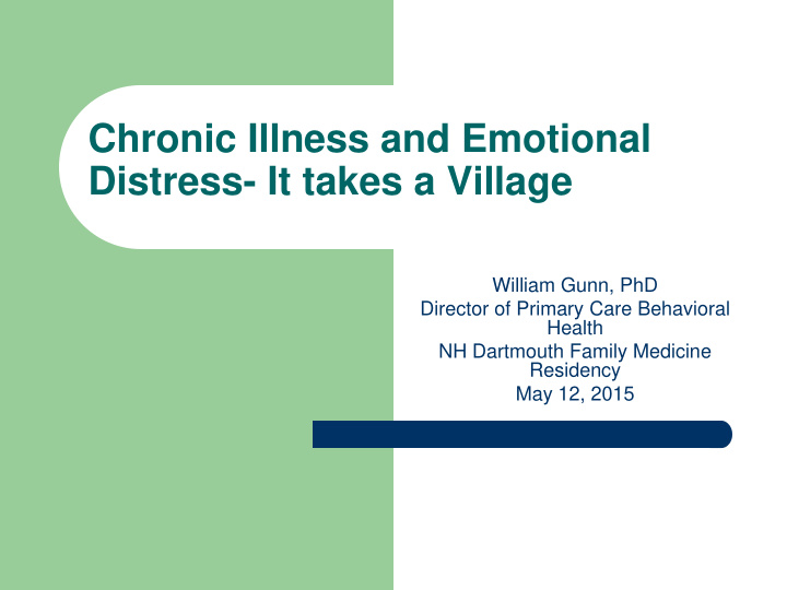 chronic illness and emotional distress it takes a village