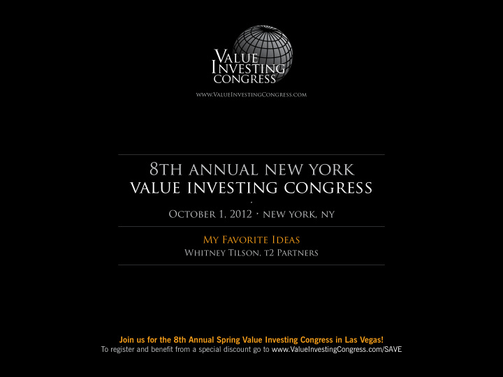 8th annual new york value investing congress