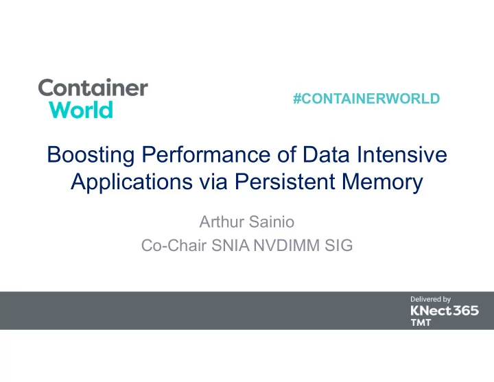 boosting performance of data intensive applications via