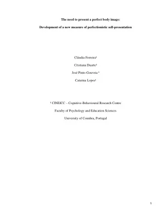 The need to present a perfect body image:  Development of a new measure of perfectionistic