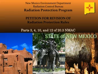 Radiation Protection Program  PETITION FOR REVISION OF  Radiation Protection Rules  Pa  Parts  ts