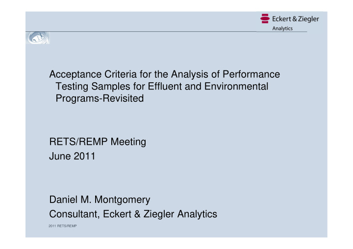 acceptance criteria for the analysis of performance