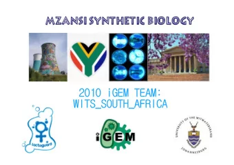 Team Wits South Africa    Multi-disciplinary team    6 students from various faculties