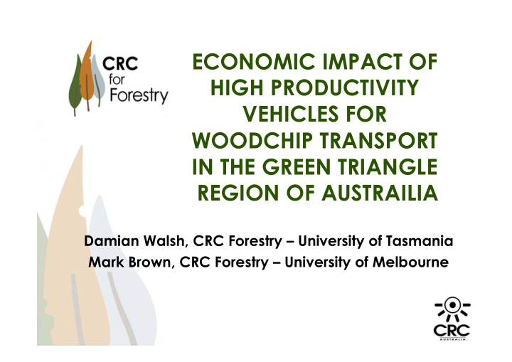 region of austrailia damian walsh crc forestry university