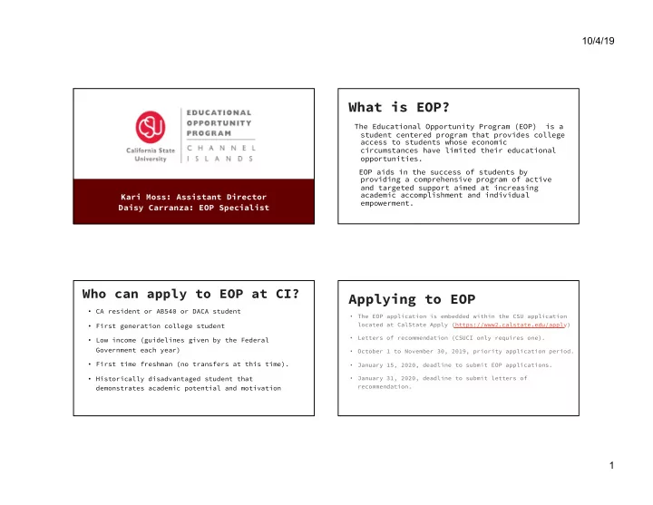 what is eop