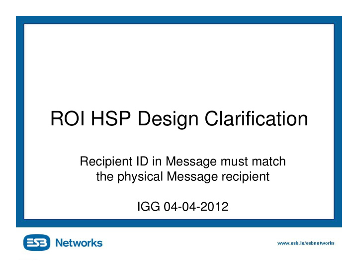 roi hsp design clarification
