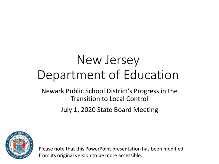 new jersey department of education