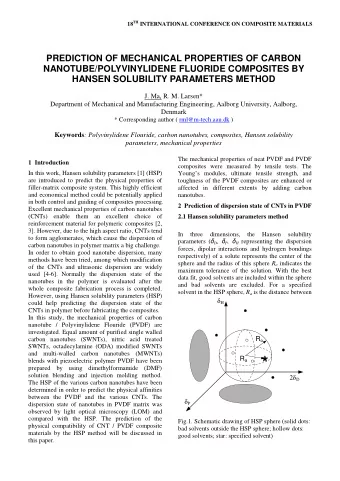 PREDICTION OF MECHANICAL PROPERTIES OF CARBON  NANOTUBE/POLYVINYLIDENE FLUORIDE COMPOSITES BY
