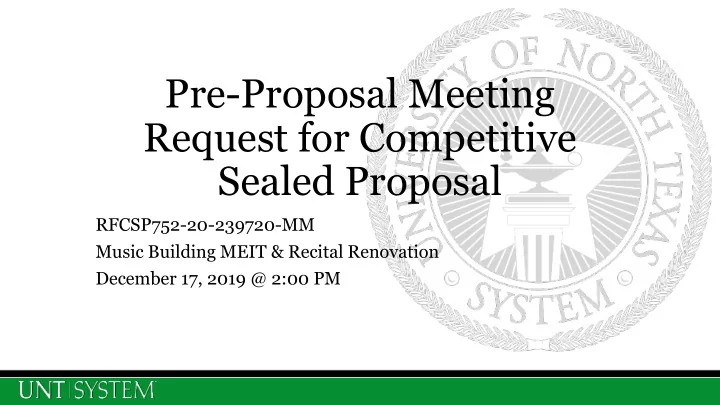 pre proposal meeting request for competitive sealed